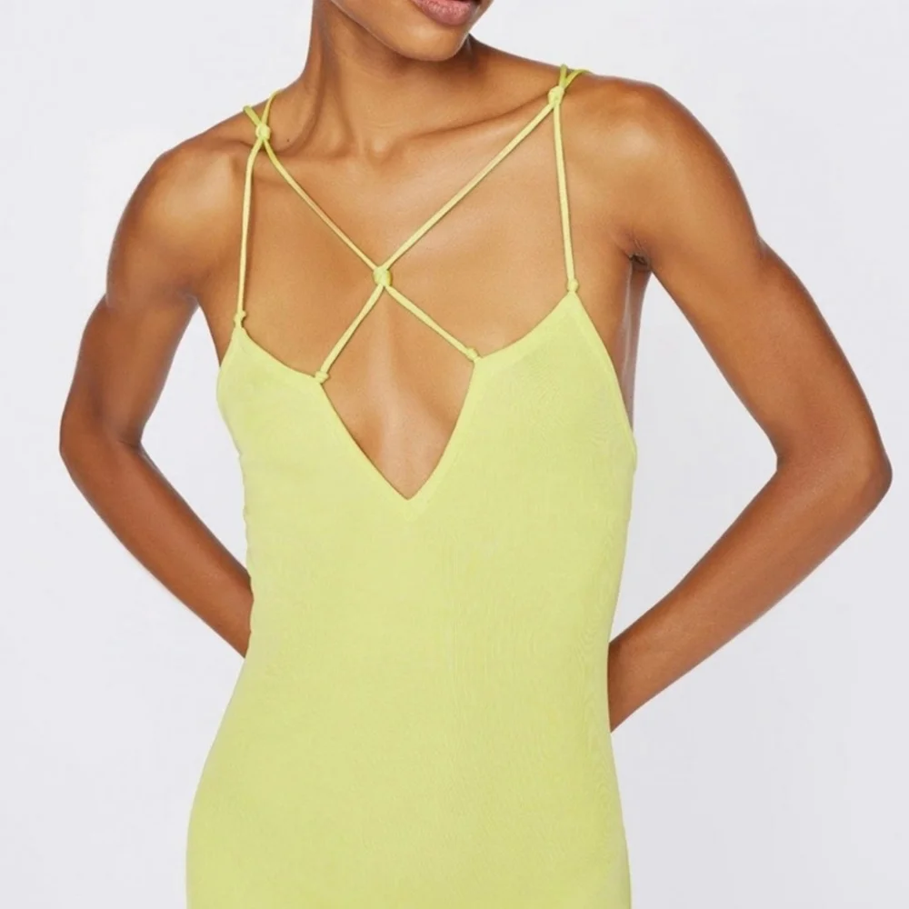 FRAME Delicate Knot‎ Lime Green Dress Size Med